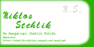 miklos stehlik business card